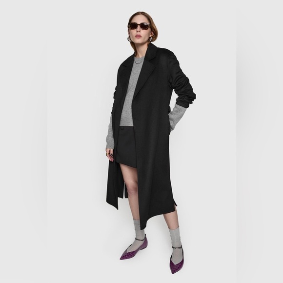 Rebecca Minkoff Double Face Wool Belted Wrap Coat - Picture 1 of 8